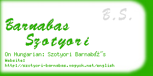 barnabas szotyori business card